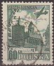 Poland - 1954 - Paisaje - 60 GR - Verde - Polonia, Landscape - Scott C35 - Plane Flying Over Castle Paczkow Luban - 0